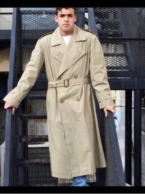 Dior Men's Beige Double-Breasted Trench Coat